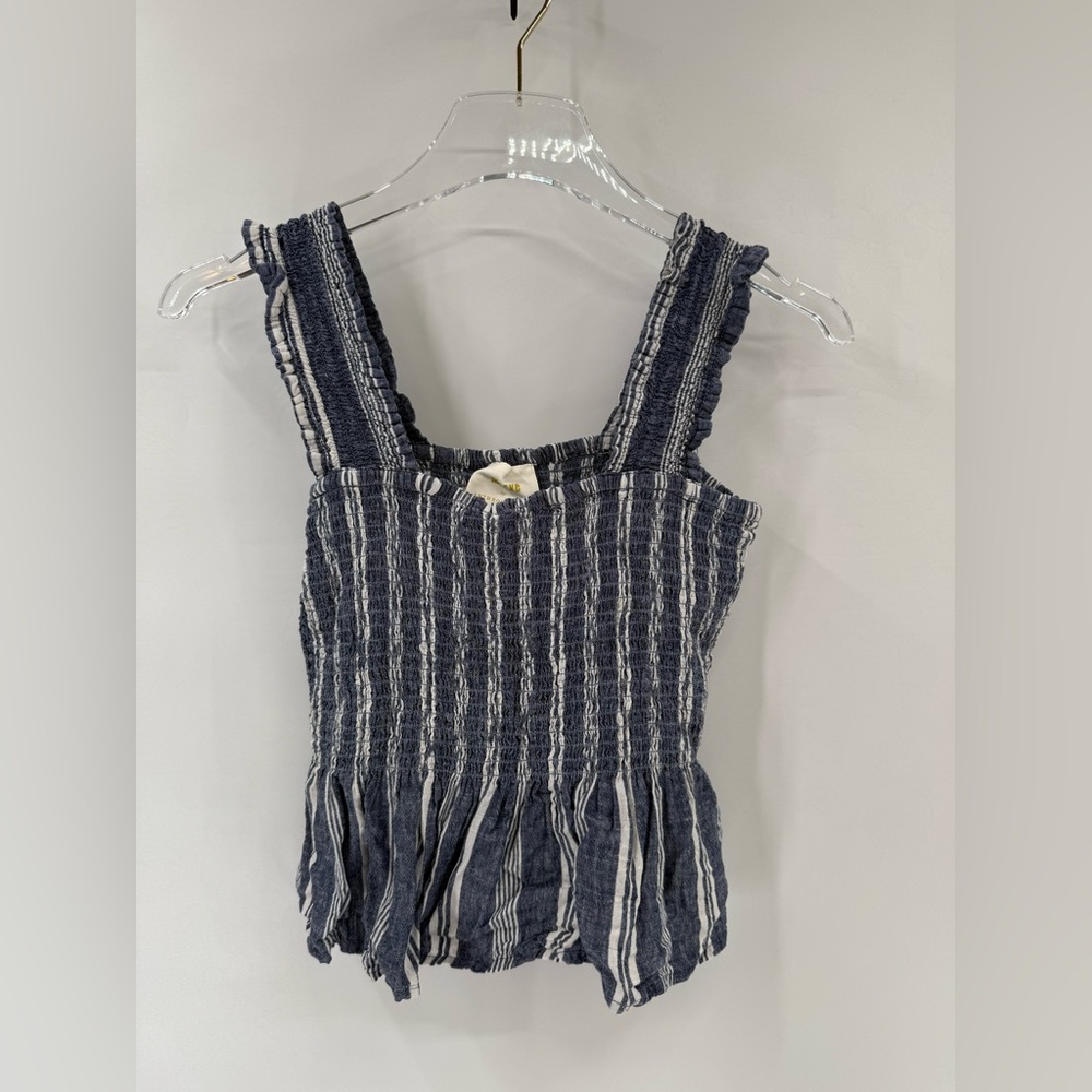 Anthropologie Maeve‎ Peplum Blue & White Blouse size small - Picture 6 of 8